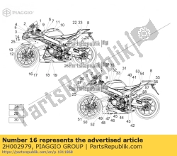 Aprilia 2H002979, Autocollant de carénage inférieur droit 