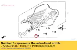 rubberen zitkussen voor bedverlenging van Honda, met onderdeel nummer 77206GF0000, bestel je hier online: