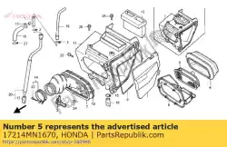 houder, element van Honda, met onderdeel nummer 17214MN1670, bestel je hier online: