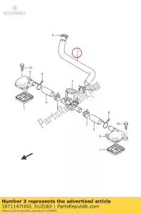 suzuki 1871147H00 manguera, segundo aire cl - Lado inferior