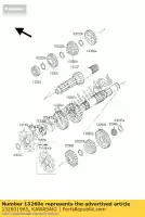 132601965, Kawasaki, gear,output 2nd,23t kx250-m1 kawasaki kx 250 2003 2004 2005 2006 2007, New