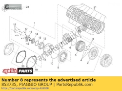 Aprilia 853735, Secondary spring 30kg, OEM: Aprilia 853735