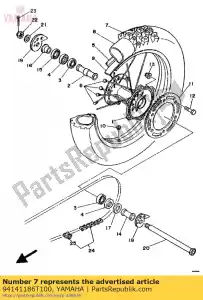 yamaha 94141186T100 pneu (4.10-18) (3 bilhões) - Lado inferior