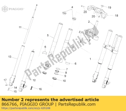 Aprilia 866766, Base de tige, OEM: Aprilia 866766