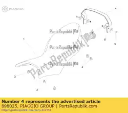 Ici, vous pouvez commander le sangle de siège passager auprès de Piaggio Group , avec le numéro de pièce 898025: