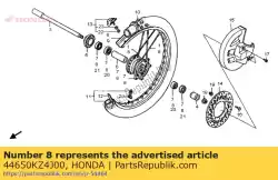 Ici, vous pouvez commander le sous roue assy, ?? Fr auprès de Honda , avec le numéro de pièce 44650KZ4J00: