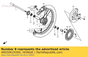 Honda 44650KZ4J00 subconjunto da roda, fr - Lado inferior