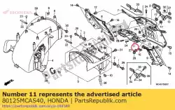 Qui puoi ordinare supporto, rr. Parafango da Honda , con numero parte 80125MCAS40: