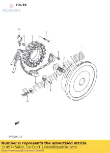 suzuki 3149745000 clamp,generator - Bottom side