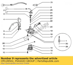 Aprilia CM128502, Fuel closing needle, OEM: Aprilia CM128502