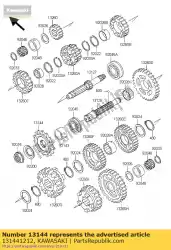 tandwiel-output, 16t van Kawasaki, met onderdeel nummer 131441212, bestel je hier online: