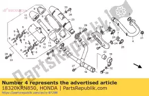Honda 18320KRN850 pijp comp., ex. - Onderkant