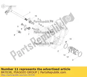 Piaggio Group 847038 schakel nokkenas plaat - Onderkant