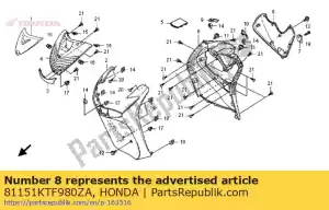 honda 81151KTF980ZA panel, cubierta interior * nha16p * (nha16p perla blanco frío) - Lado inferior