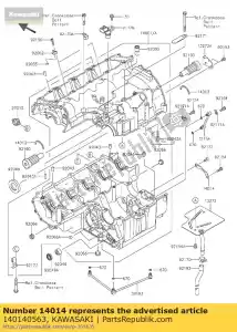 Kawasaki 140140563 piastriforme posizione - Il fondo
