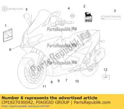 Here you can order the sticker from Piaggio Group, with part number CM18270300A2: