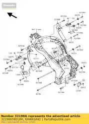 Here you can order the bracket-engine,f. S. Black zx100 from Kawasaki, with part number 32190058018R: