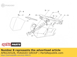 Aprilia AP8220528, Front fairing gasket, OEM: Aprilia AP8220528