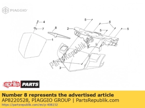 aprilia AP8220528 guarnizione carenatura anteriore - Il fondo