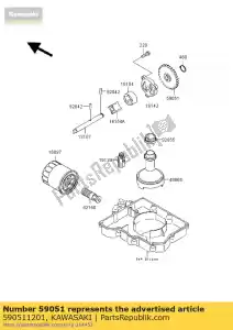 kawasaki 590511201 dente de engrenagem, bomba, 33t zx400-h2 - Lado inferior