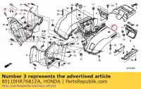 80110HR7681ZA, Honda, set illust achterspatbord honda  420 2017 2018, Nieuw