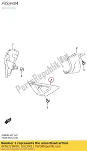 suzuki 4736118K00 cubierta, cabezal de marco izq. - Lado inferior