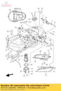 yamaha 5VY241180000 stay, fuel tank 4 - Bottom side