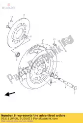 Aqui você pode pedir o disco, fr. Freio em Suzuki , com o número da peça 5921110F00: