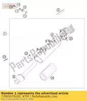 77005079100, KTM, silenciador exh cpl.250sxf 07 ktm sx sxs xc xcf 250 450 505 530 2007 2008 2009 2010, Nuevo