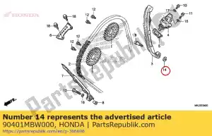 honda 90401MBW000 washer, 6mm - Bottom side