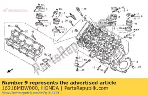 honda 16218MBW000 banda, isolador - Lado inferior