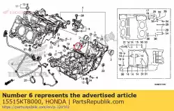 opening, 1,2 mm van Honda, met onderdeel nummer 15515KT8000, bestel je hier online: