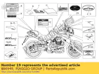 886949, Piaggio Group, rh decal 1200 sport 8v moto-guzzi sport 1200 2008, New