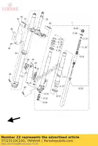 yamaha 5TJ23110C100 tubo interior comp.1 - Lado inferior