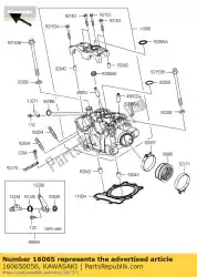 Aqui você pode pedir o suporte-carburador kx250w9f em Kawasaki , com o número da peça 160650056: