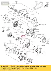 kawasaki 11061Y060 01 junta, tapa embrague - Lado inferior