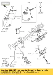 kawasaki 110567045 soporte, cerradura del asiento zx1000nff - Lado inferior