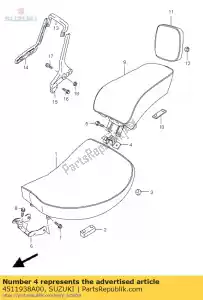 suzuki 4511938A00 plaat, stoel fr - Onderkant