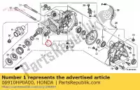 06910HP0A00, Honda, jeu de roulements, aiguille honda  trx 420 500 700 2005 2006 2007 2008 2009 2010 2011 2012 2013 2017 2018 2019 2020, Nouveau