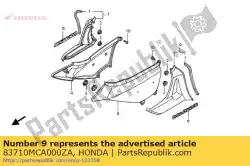 Aquí puede pedir conjunto protector, l. Lado * nh303m * (eje mate nh303m gris metalizado) de Honda , con el número de pieza 83710MCA000ZA: