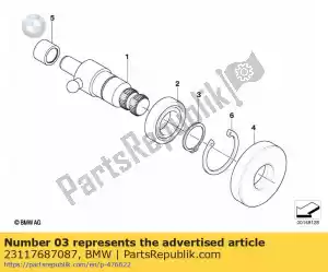 bmw 23117687087 snap ring - 17x1,2 - Bottom side