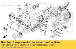 Tutaj możesz zamówić przewodnik, rr. Przewód hamulcowy od Honda , z numerem części 43468KS6700: