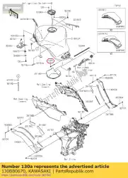 Aquí puede pedir brida de perno, 6x70 común de Kawasaki , con el número de pieza 130BB0670: