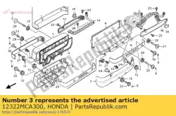 Aqui você pode pedir o emblema, r. Tampa da cabeça do cilindro em Honda , com o número da peça 12322MCA300: