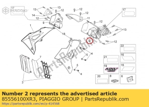 aprilia 85556100XR3 lh conducto de aire - Lado inferior