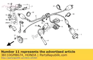 honda 38110GM8674 comp (alto) de chifre - Lado inferior