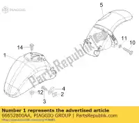 66652800AA, Piaggio Group, przedni b?otnik vespa lx t usa 125 150 50 2 4, Nowy