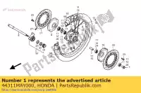 44311MAY000, Honda, collar, fr. wheel side honda xrv africa twin  xbr s xbr500 xbr500s xrv750 750 500 , New