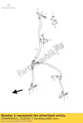Aquí puede pedir manguera, freno delantero de Suzuki , con el número de pieza 5948006G01: