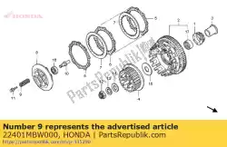 Aqui você pode pedir o mola, embreagem em Honda , com o número da peça 22401MBW000: